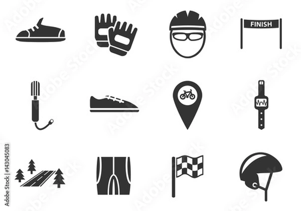 Fototapeta bicycle icon set