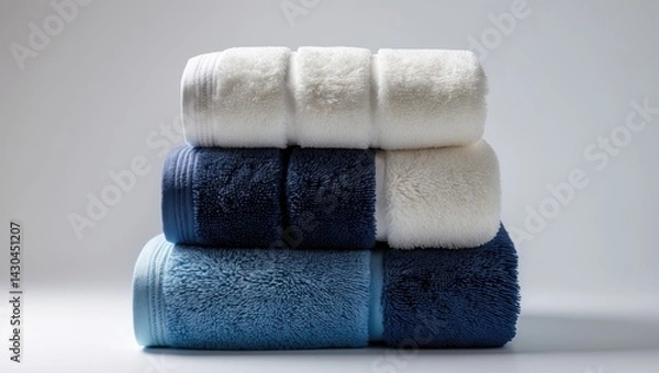 Fototapeta Elegant Textured Towels Arranged Neatly in a Spa Setting