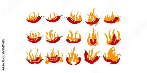 Fototapeta Flaming Chili Icon