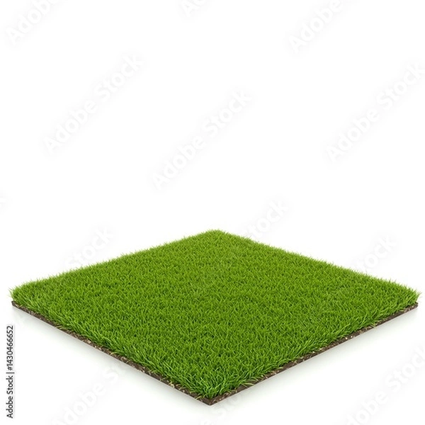 Obraz green grass tile flag on a white background