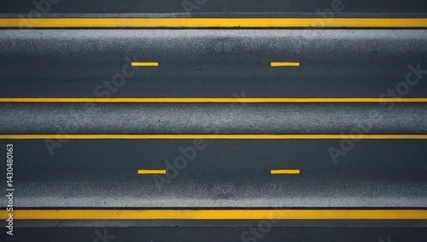 Fototapeta Yellow Stripe on Asphalt Street Surface