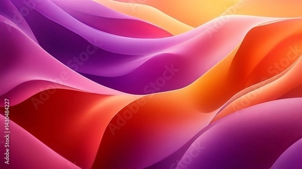 Obraz Symphony of transparent glass woven enigmatic abstract, flowy iridescent holographic texture background, timeless refinement holographic dynamic shape background