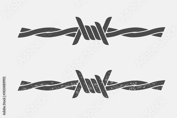 Fototapeta Silhouette barbed wire