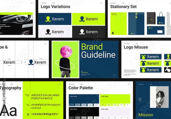 Fototapeta Brand Guidelines Presentation Template Design Layout