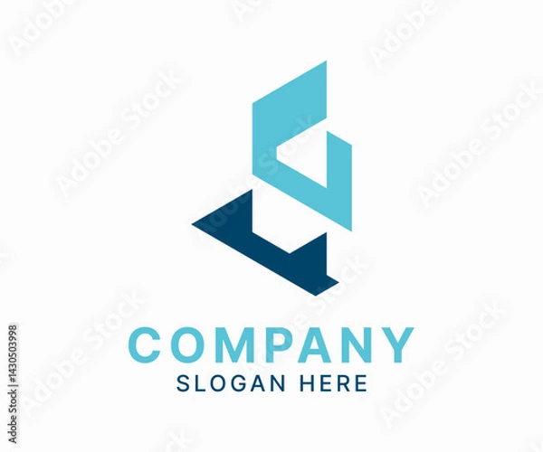 Obraz Abstract Real Estate Logo Design with Geometric Shapes.