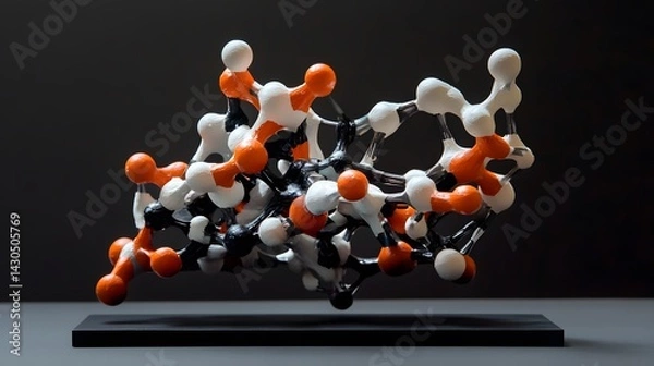 Fototapeta Microscopic molecular structure model