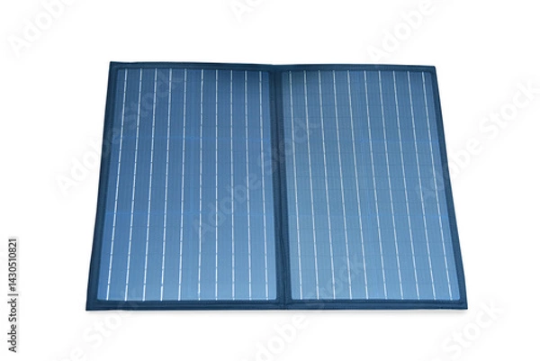 Obraz Portable foldable solar panel with two blue rectangular sections