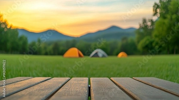 Fototapeta camping in the mountains