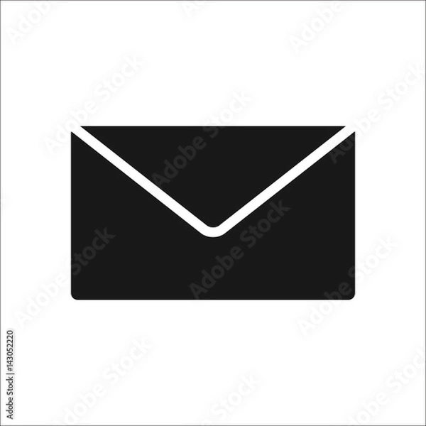 Obraz Envelope or message or mail simple, silhouette icon on background