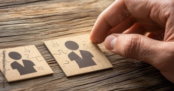 Obraz Team building, personnel, jigsaw puzzle, human resource