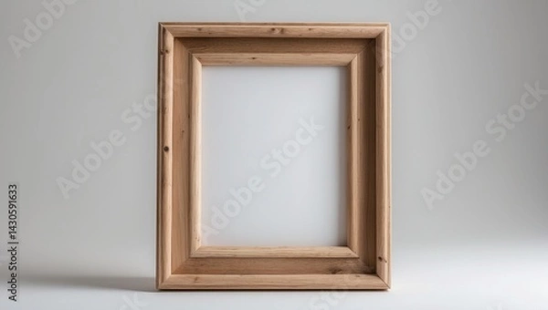 Obraz Wooden square frame for vintage photo or picture, ornate mirror border on white background