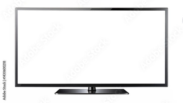 Obraz mockup of a large modern black TV, png file of isolated cutout object with shadow on transparent background. PNG