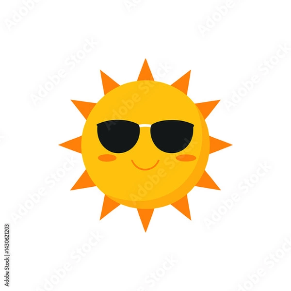 Obraz Sunglass Wearing Sun isolated on transparent background