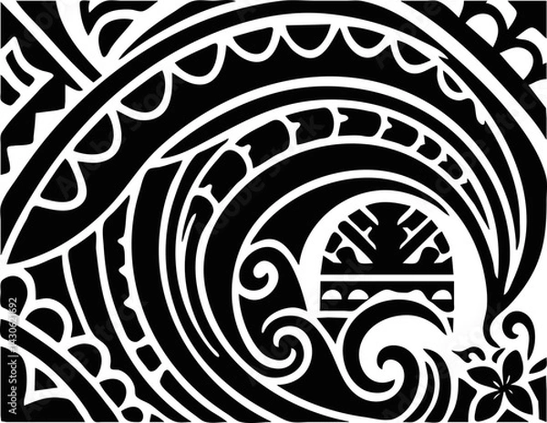 Fototapeta Polynesian Tattoo Inspired Abstract Design