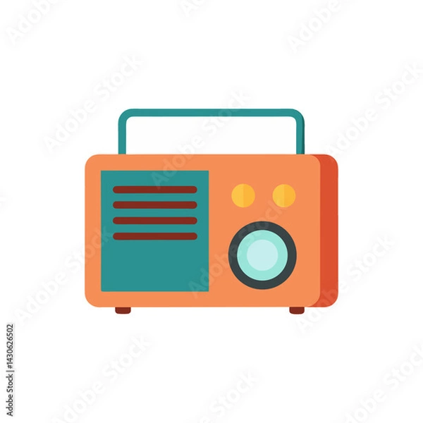 Fototapeta Retro Radio isolated on transparent background