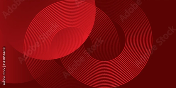 Fototapeta Red abstract background. Dynamic shapes composition modern arts
