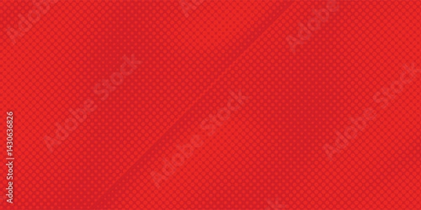 Fototapeta Abstract dots halftone red color pattern gradient texture with technology digital background. Pop art comic modern