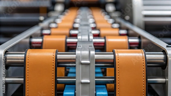 Obraz machinery features belts that transport materials efficiently while showcasing sleek design and functionality