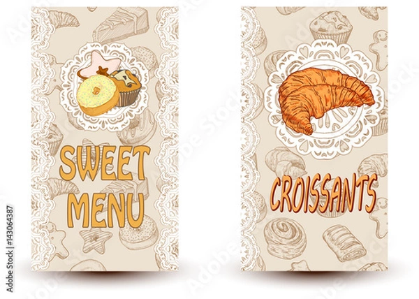 Obraz sweet menu and croissant