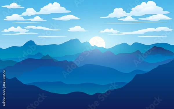 Obraz Mountain backdrop, vector Illustration