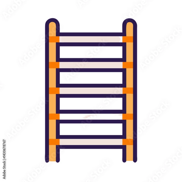Fototapeta Illustration of a wooden ladder against black background