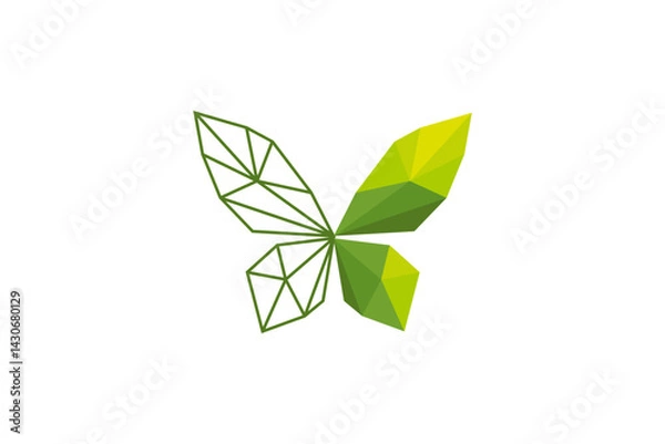 Fototapeta Polygonal butterfly icon and logo Vector
