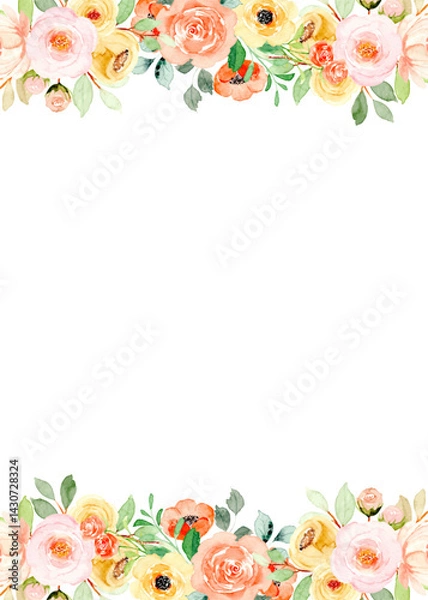 Obraz Watercolor flowers background vector for design.
