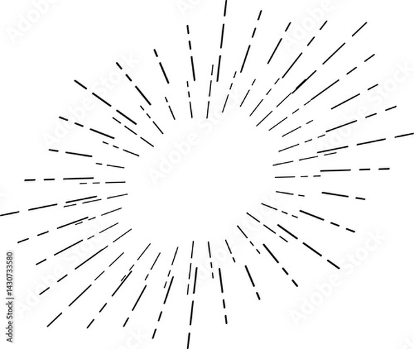Obraz Vintage hand drawn sunburst. Vector illustration