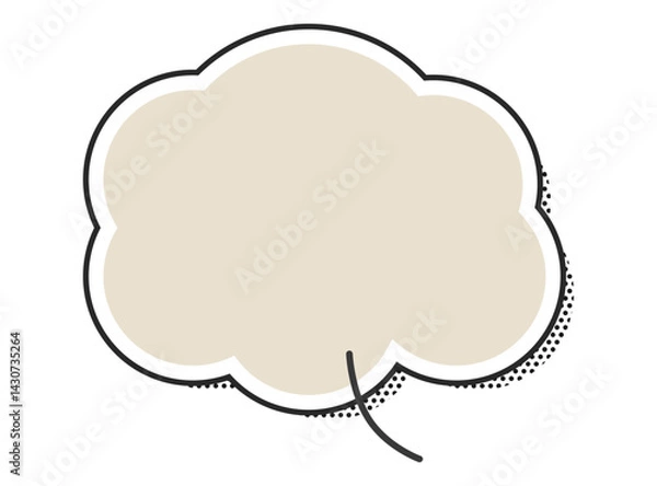 Obraz ドット柄の影のあるモコモコの吹き出し　6