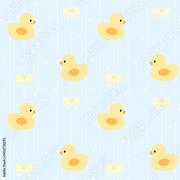 Fototapeta seamless pattern with duck and bow