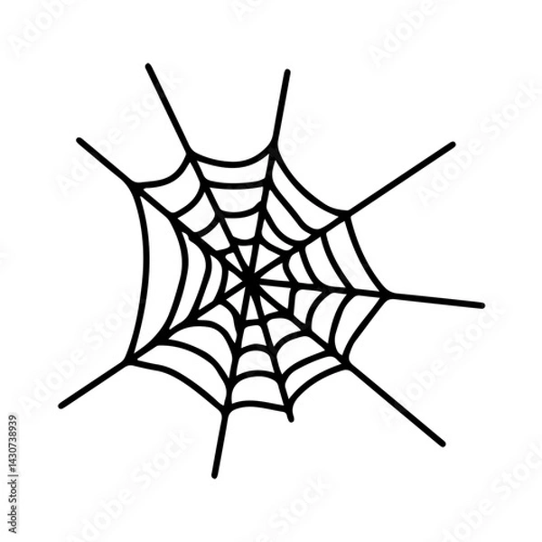 Obraz Black line web spider element stock design