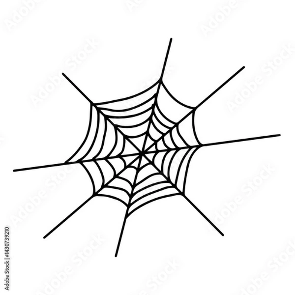Obraz Black line web spider element stock design