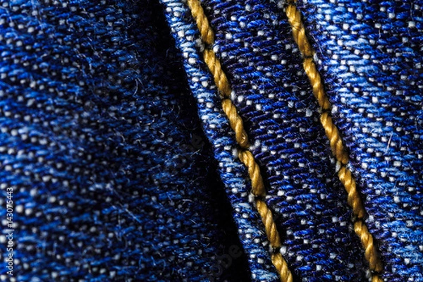 Obraz Jeans seam close up