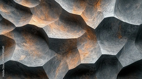 Fototapeta Abstract Stone Texture: Gray, Orange Hues