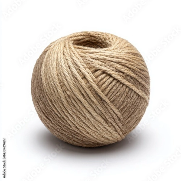 Fototapeta Ball of jute twine string isolated on white background