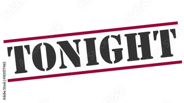 Fototapeta stamp with word Tonight,vector