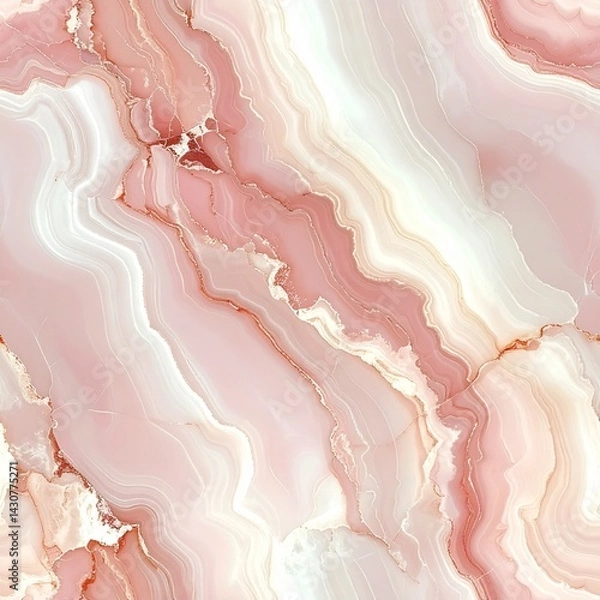 Fototapeta Soft pastel marble texture in light pink and cream tones, subtle flowing veins, elegant and feminine style