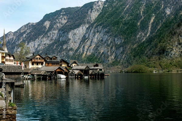 Fototapeta Hallstatt Austria. Alpine Lake Village Mountain Landscape