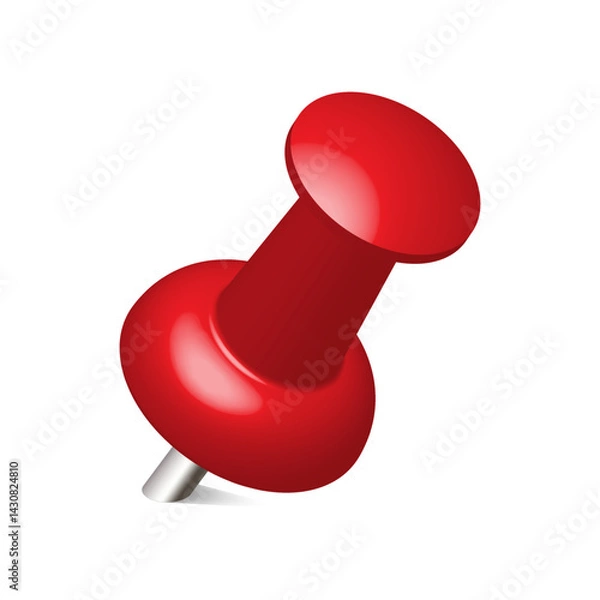 Fototapeta red thumbtack. vector Push pin