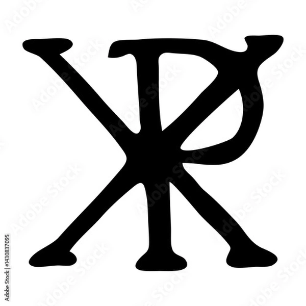Fototapeta Christian symbol icon. Glossy Chi Rho, Christogram, Chrismon, Labarum symbol.
