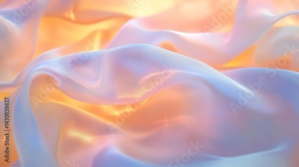 Fototapeta Draped Pastel Fabric Texture with Soft Light