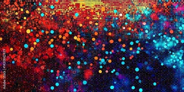 Fototapeta Geometric Abstract Design Featuring Random Pixel Dot Patterns