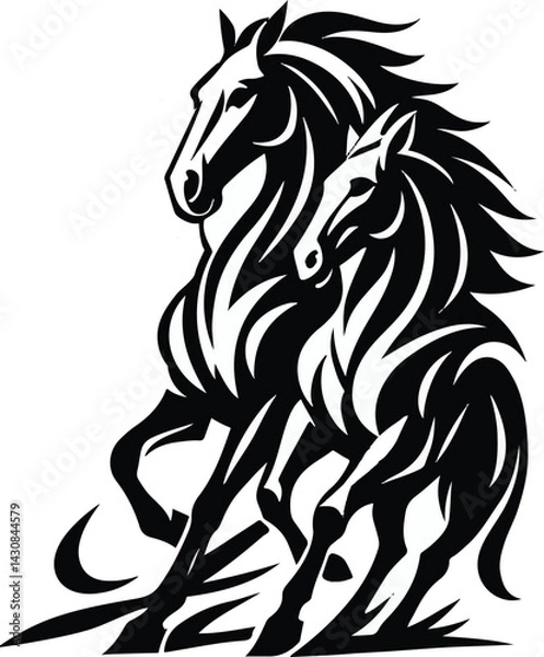 Obraz Horse Vector Horse Illustrations Geometric and Graphic on White Background editable colors