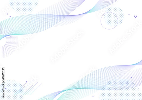 Obraz ラインウェーブ 幾何学 グラフィック 背景素材