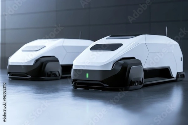 Fototapeta Innovative delivery robots designed for urban environments and efficiency