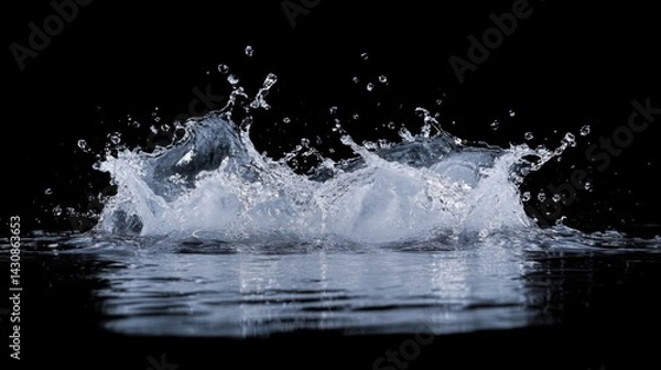 Obraz Water Splash on Black Background