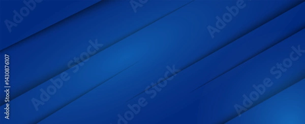 Fototapeta Modern abstract blue background with diagonal line. Simple graphic design element. Futuristic concept. Horizontal banner template with space for your text. Vector