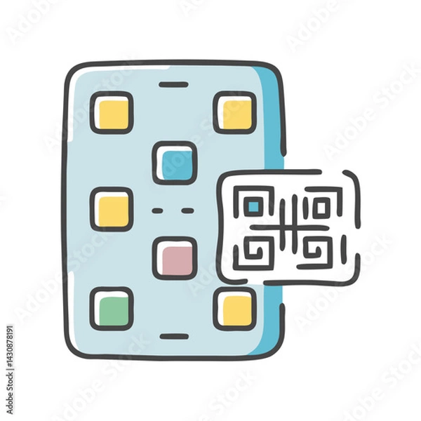 Obraz qr code icon, qr code vector illustration-simple illustration of qr code, perfect for qr code logos and icons