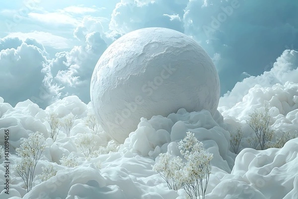 Obraz Artistic snowy landscape with white tree high resolution picture