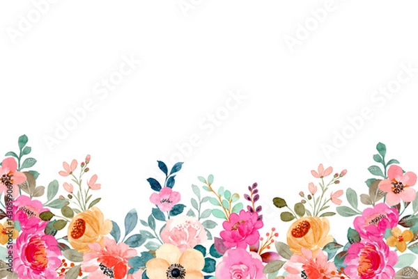 Obraz Watercolor flowers background vector for design.